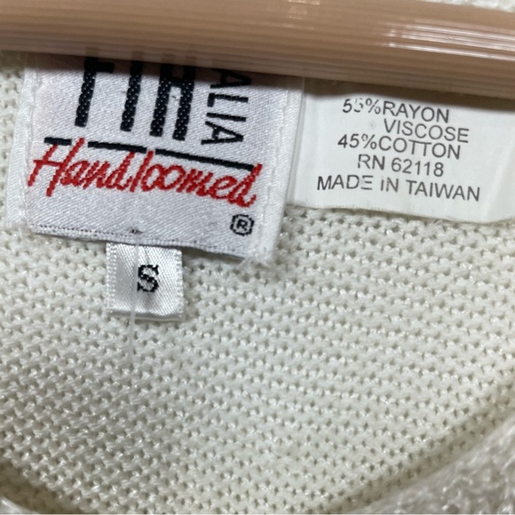 v i n t a g e FIA Italia Handloomed white Knit Tank Top – Size S - Picture 3 of 4